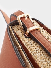Tan Brown Raffia Cross-Body Bag - Image 7 of 8
