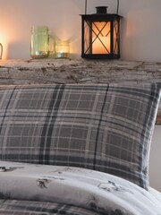 Dreams & Drapes Grey Derwent Check 100% Cotton Duvet Cover and Pillowcase Set - Image 3 of 4
