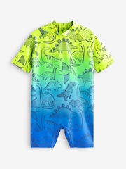 Dip Dye Dinosaur Sunsafe All-In-One Swimsuit (3mths-7yrs) - Image 1 of 2
