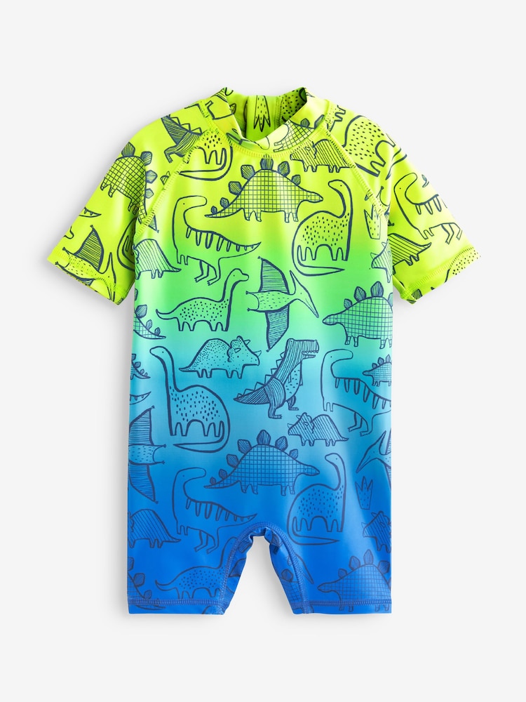 Dip Dye Dinosaur Sunsafe All-In-One Swimsuit (3mths-7yrs) - Image 1 of 2