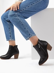 Dune London Black Wide Fit Paice Zip-Up Ankle Boots - Image 1 of 6