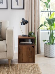 Dark Bronx Oak Effect Storage Side Table - Image 1 of 8