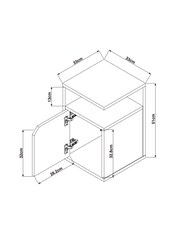 Dark Bronx Oak Effect Storage Side Table - Image 3 of 8