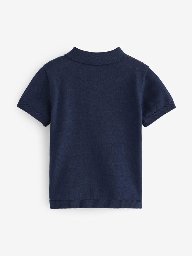 Mehrfarbig - Vertikal gemustertes Strick-Poloshirt (3 Monate bis 7 Jahre) - Bild 5 von 5