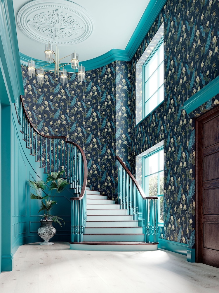 Graham & Brown Blue Resplendence 10M Wallpaper - Image 1 of 3