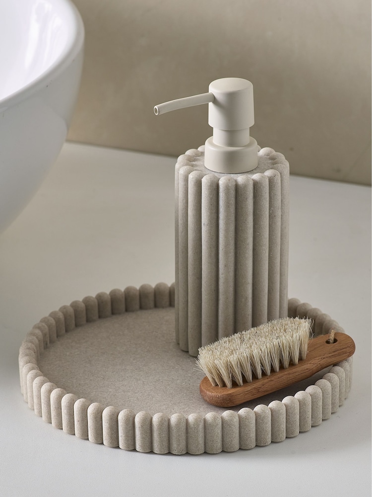 Natural Rib Round Tray - Image 1 of 5