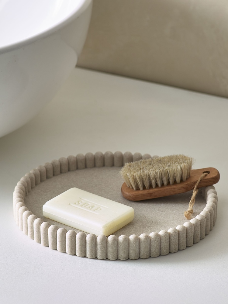 Natural Rib Round Tray - Image 3 of 5