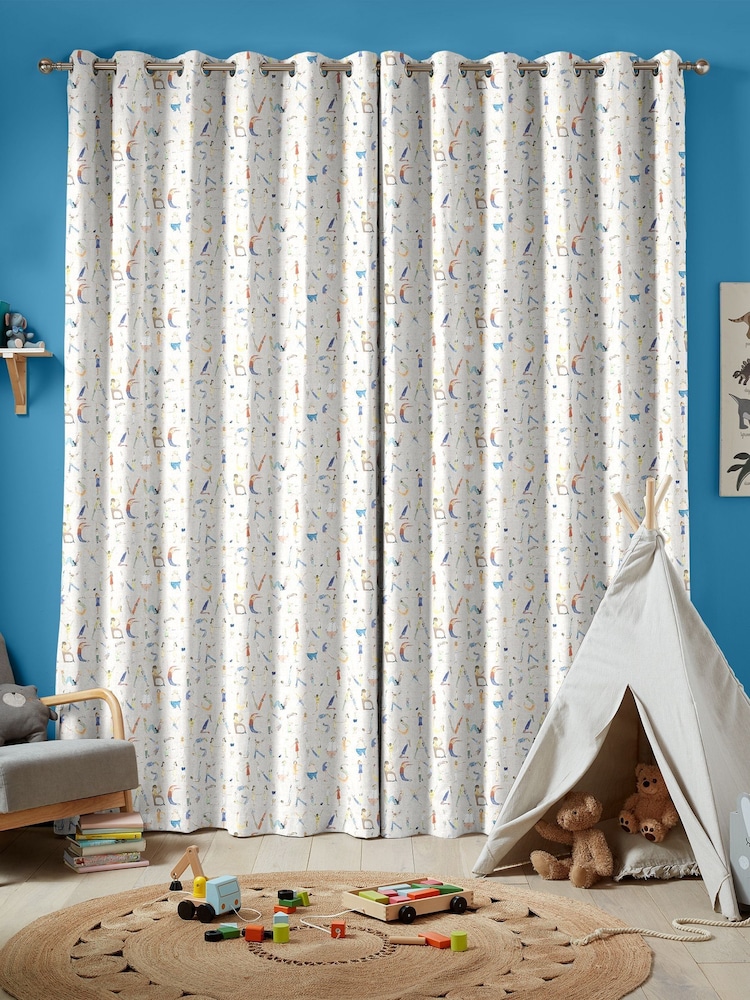 Voyage Oat Kids Alphabet People Made To Measure Curtains - Image 2 of 9