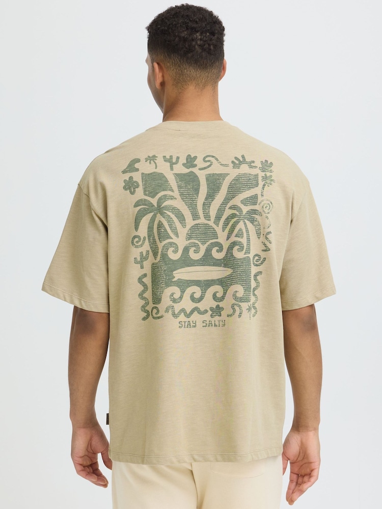 Blend Natural Karim Printed Crew Neck T-Shirt - Image 2 of 5