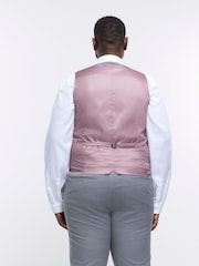 River Island Grey Big & Tall Twill Skinny Fit Waistcoat - Image 2 of 7