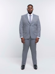 River Island Grey Big & Tall Twill Skinny Fit Waistcoat - Image 3 of 7