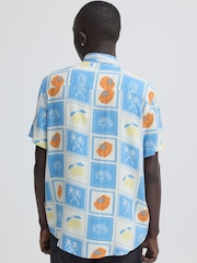 Blend Blue Aran Pattern Short Sleeve Shirt - Image 2 of 5