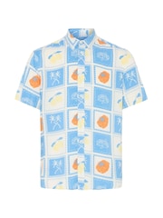 Blend Blue Aran Pattern Short Sleeve Shirt - Image 5 of 5