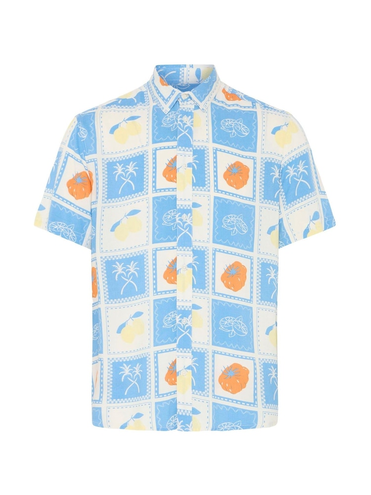 Blend Blue Aran Pattern Short Sleeve Shirt - Image 5 of 5