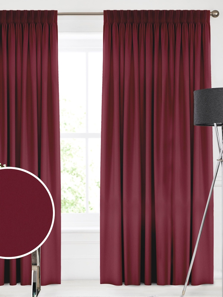 Crimson Red Burgundy Montero Velvet Made To Measure Curtains - Image 1 of 9