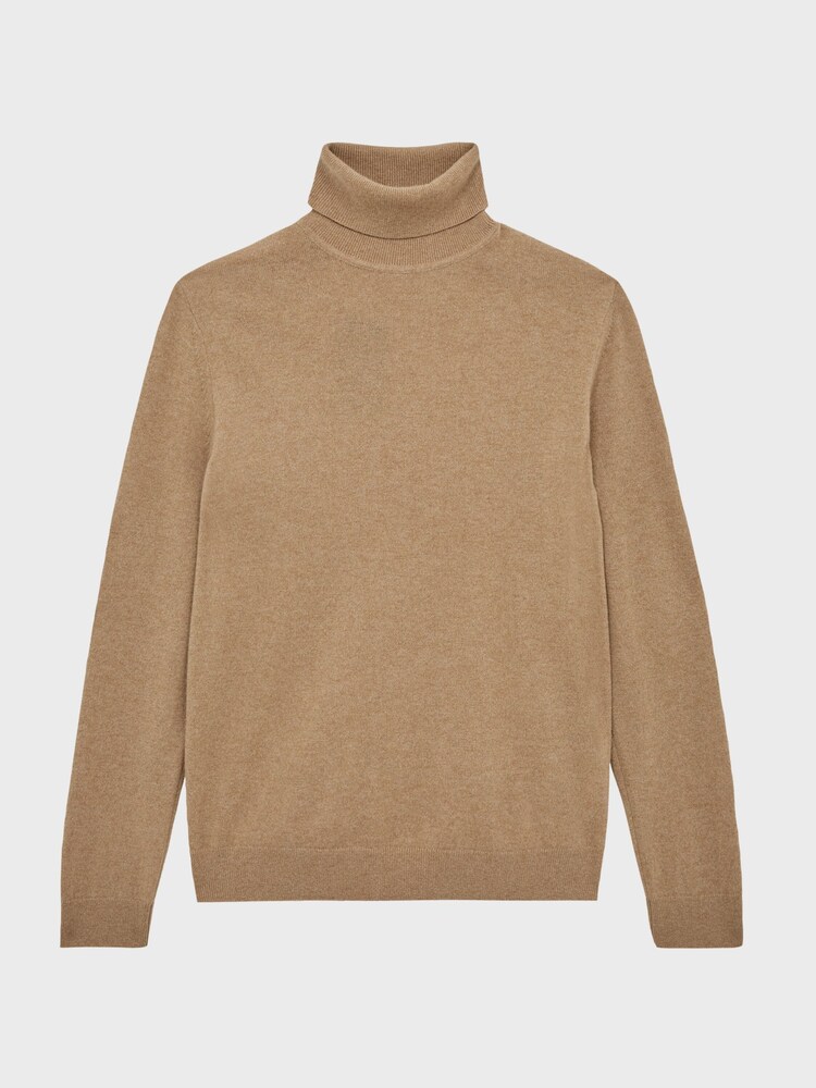 Reiss Camel Regal Roll Neck 100% Cashmere Jumper - Image 2 of 6