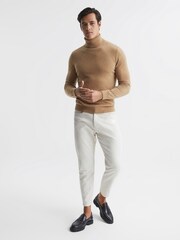 Reiss Camel Regal Roll Neck 100% Cashmere Jumper - Image 3 of 6