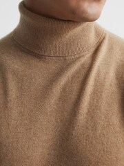 Reiss Camel Regal Roll Neck 100% Cashmere Jumper - Image 4 of 6