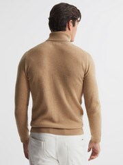 Reiss Camel Regal Roll Neck 100% Cashmere Jumper - Image 5 of 6