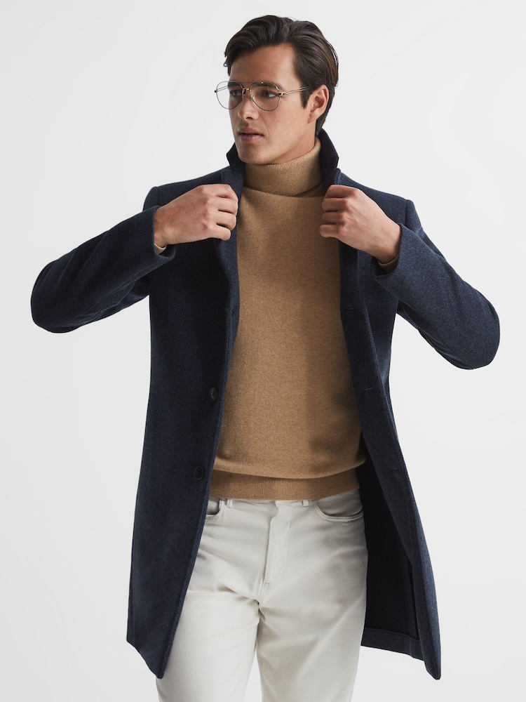 Reiss Camel Regal Roll Neck 100% Cashmere Jumper - Image 6 of 6