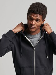 Superdry Black Cotton Vintage Logo Embroidered Zip-Up Hoodie - Image 3 of 6