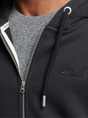 Superdry Black Cotton Vintage Logo Embroidered Zip-Up Hoodie - Image 5 of 6