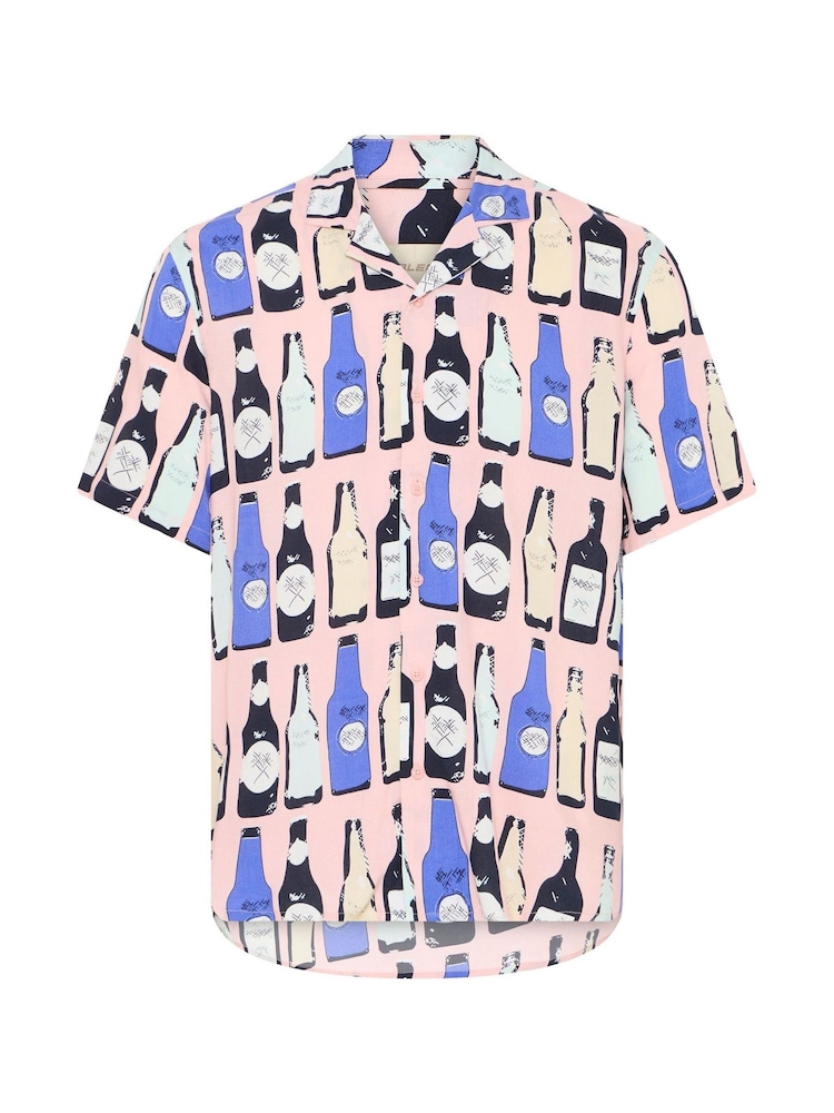 Blend Pink Anvar Bottle Print Short Sleeve Shirt - Image 5 of 5