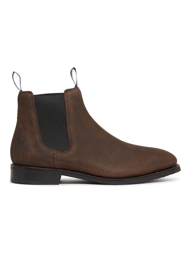 Oliver Sweeney Lochside Waxed Kudu Brown Leather Chelsea Boots - Image 1 of 5