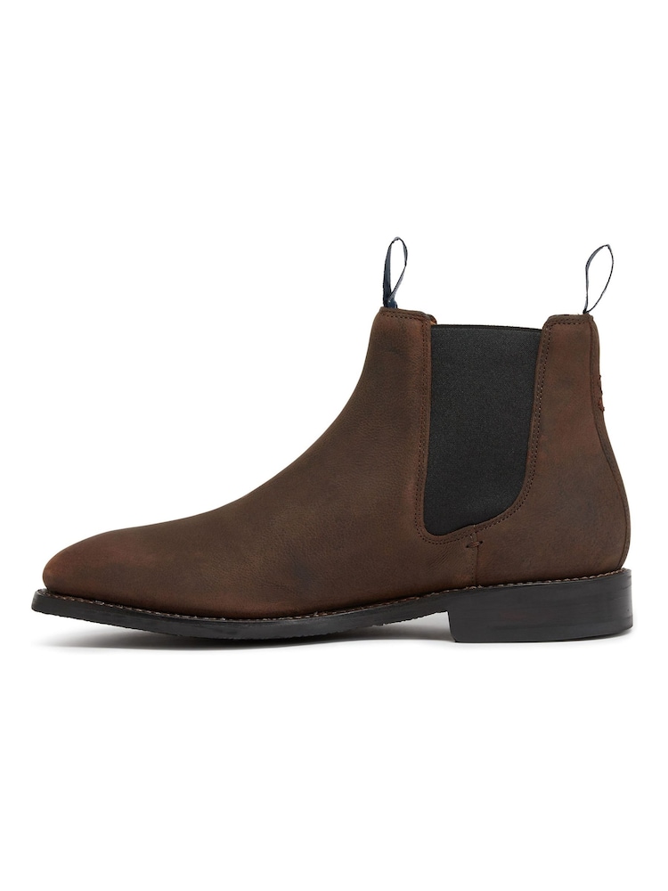 Oliver Sweeney Lochside Waxed Kudu Brown Leather Chelsea Boots - Image 2 of 5