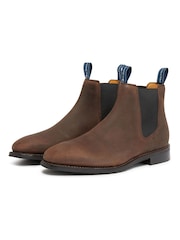Oliver Sweeney Lochside Waxed Kudu Brown Leather Chelsea Boots - Image 3 of 5