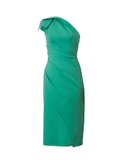 Chi Chi London Green One Shoulder Wrap Detail Midi Dress - Image 5 of 6