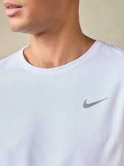 Nike White Dri-FIT Miler Running T-Shirt - Image 6 of 7