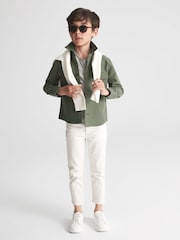 Reiss Green Tampa Senior Twin Pocket Overshirt - Image 1 of 7