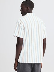 Blend Blue Aban Linen Blend Stripe Shirt - Image 2 of 5