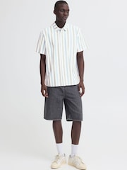 Blend Blue Aban Linen Blend Stripe Shirt - Image 3 of 5