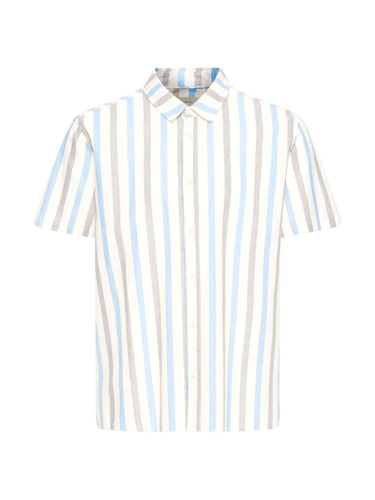 Blend Blue Aban Linen Blend Stripe Shirt - Image 5 of 5