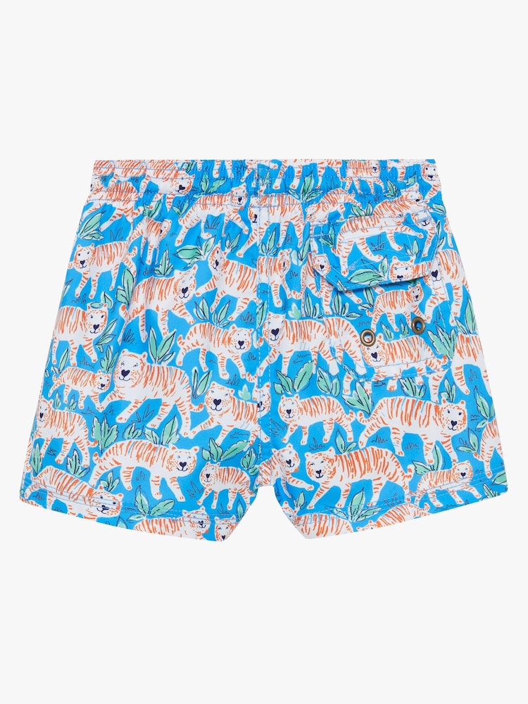 Trotters London Little Blue Tiger Swimshorts - Image 2 of 3