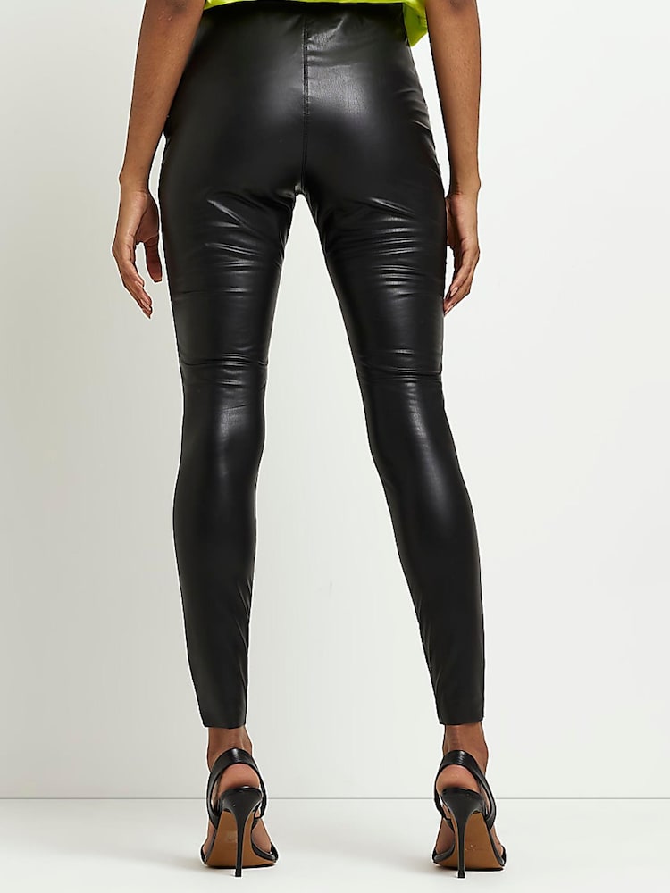 River Island Black Stretch Zip Skinny Trousers - Image 2 of 3