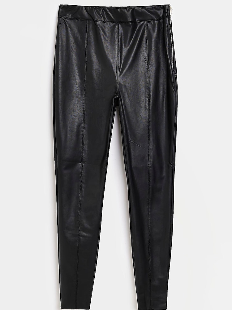 River Island Black Stretch Zip Skinny Trousers - Image 3 of 3