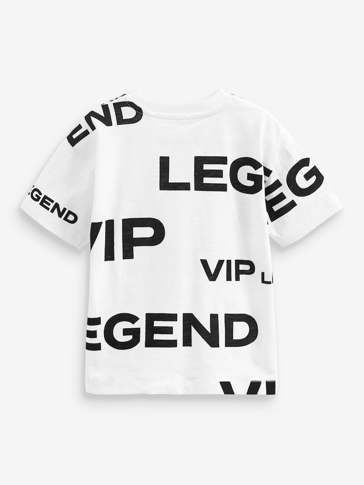 White VIP Legend Short Sleeves Slogan T-Shirt (3mths-7yrs) - Image 2 of 2