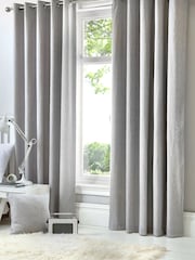 Fusion Sorbonne 100% Cotton Pair of Eyelet Room Darkening Curtains - Image 1 of 3