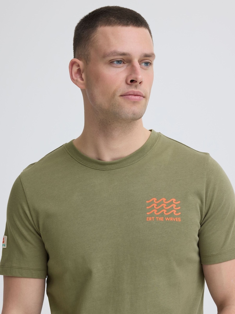 Blend Green Sun Island Crew Neck T-Shirt - Image 4 of 4 Blend Green Sun Island Crew Neck T-Shirt - Image 4 of 4