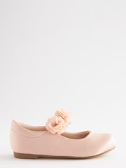 Pink Stain Resistant Satin Wide Fit (G) Bridesmaid Collection Corsage Mary Jane Occasion Shoes - Image 2 of 4