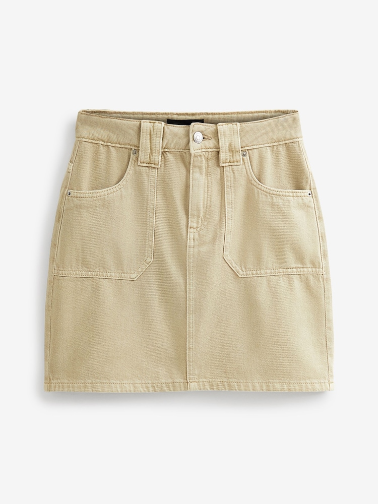 Stone Natural Cargo Mini Skirt - Image 6 of 6 Stone Natural Cargo Mini Skirt - Image 6 of 6