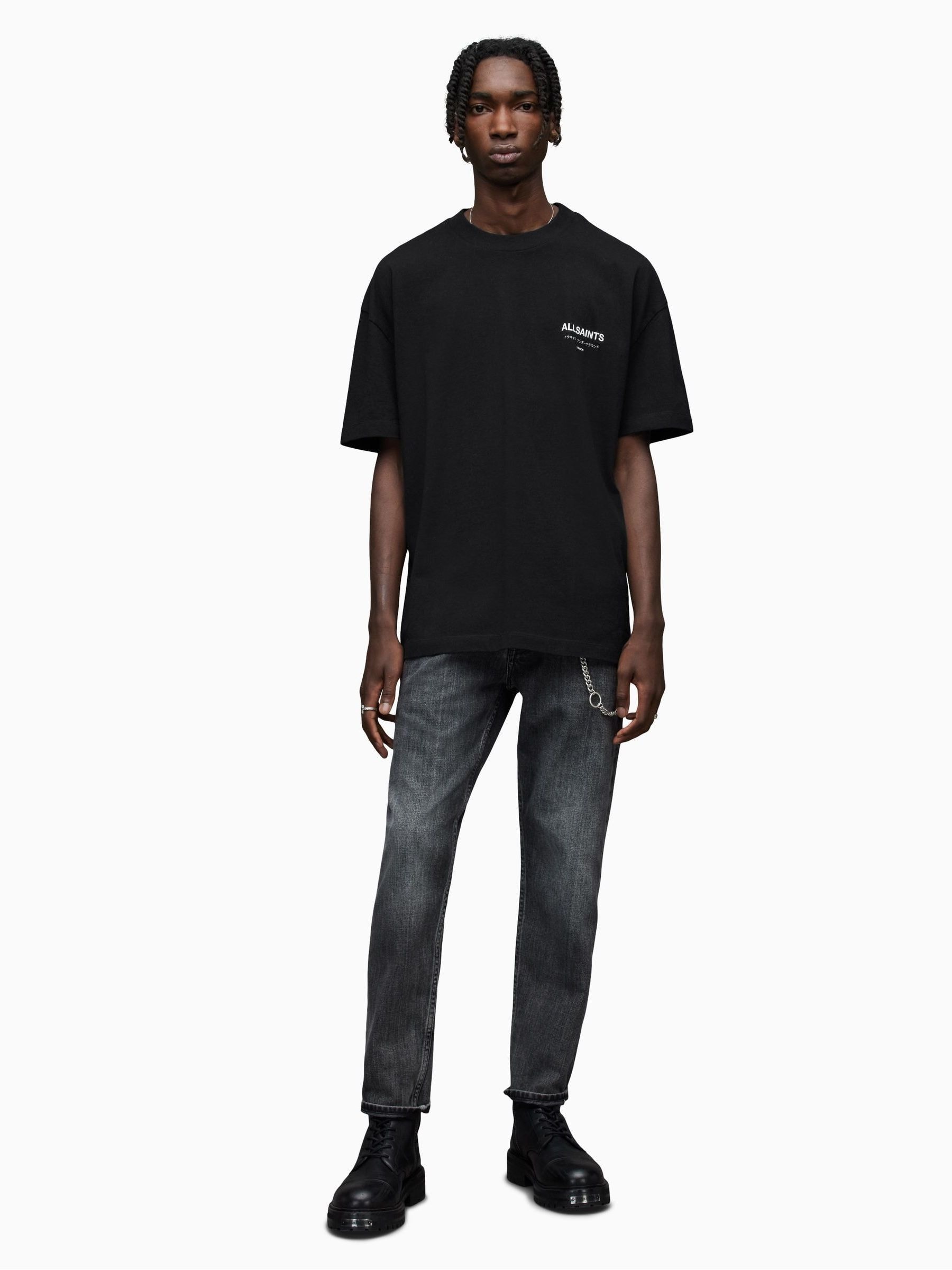 Buy AllSaints Black Underground Crew 100% Cotton T-Shirt from Next USA