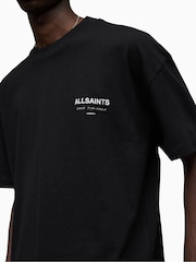 أسود - تيشرت بحافة رقبة مستديرة من القطن 100% بتصميم Underground من Allsaints - صورة 7 من 16