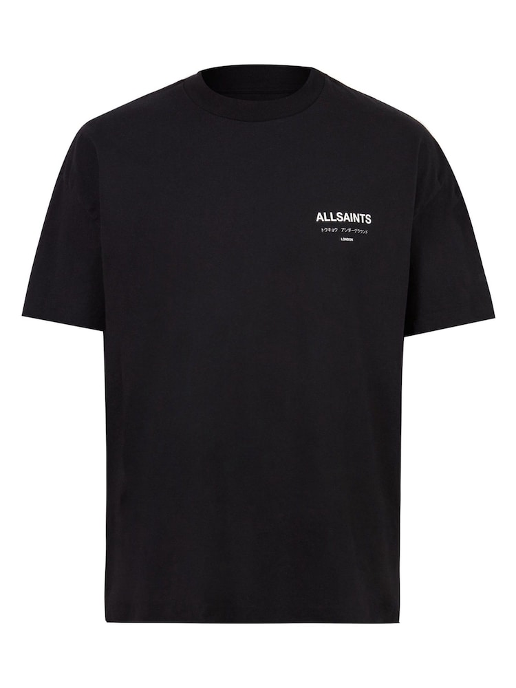 Чорний - Футболка Allsaints Underground Crew 100% Cotton - Image 8 of 16