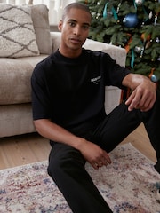 أسود - تيشرت بحافة رقبة مستديرة من القطن 100% بتصميم Underground من Allsaints - صورة 9 من 16