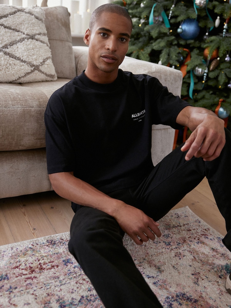 Чорний - Футболка Allsaints Underground Crew 100% Cotton - Image 9 of 16