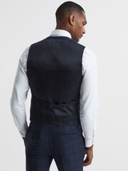 Reiss Navy Ancroft Prince Of Wales Check Slim Fit Waistcoat - Image 5 of 6